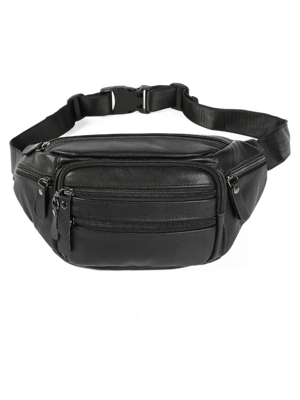 Genuine Leather Fanny Pack Multi-Pocket Waist Belt Bag Travel Sports Hiking
